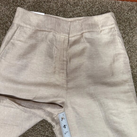 Calvin Klein Whitney Linen Wide Leg Pants Womens 12 Beige Cottage Core Coastal - Picture 9 of 16